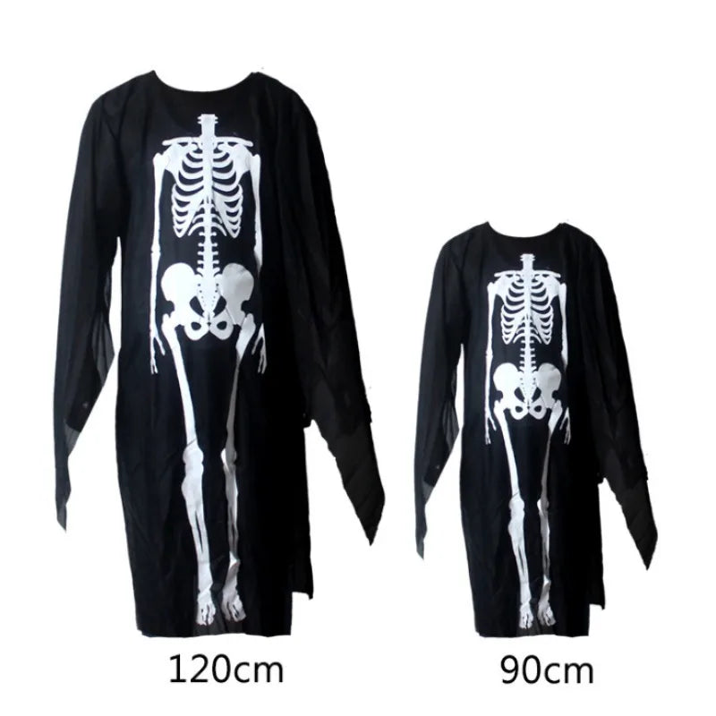 Glow-in-the-Dark Skeleton Costume - Full Body Zip-Up Halloween Outfit