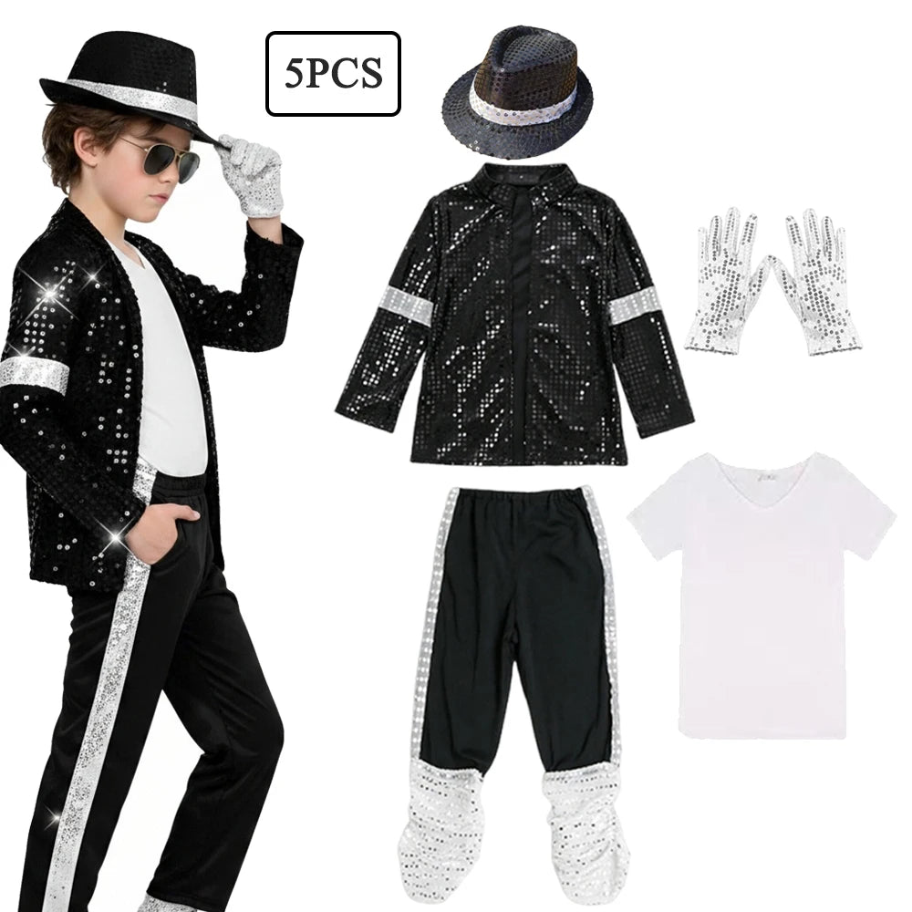 80s Pop Icon Dance Costume for Boys - Halloween Hip Hop Performance Outfit