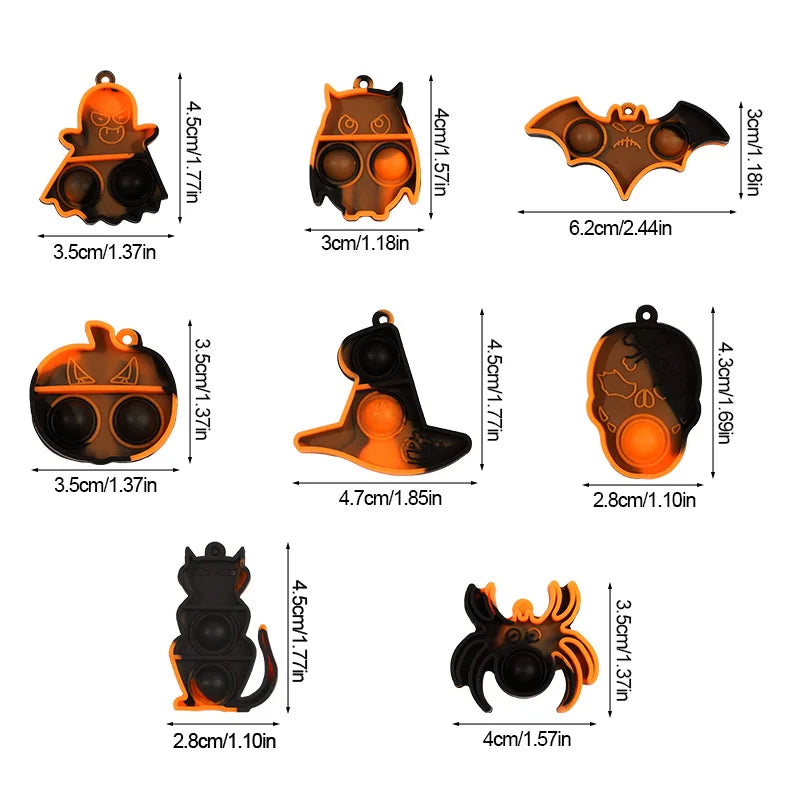 Halloween Mini Pop Fidget Keychains, 10–30 Pack – Party Favors