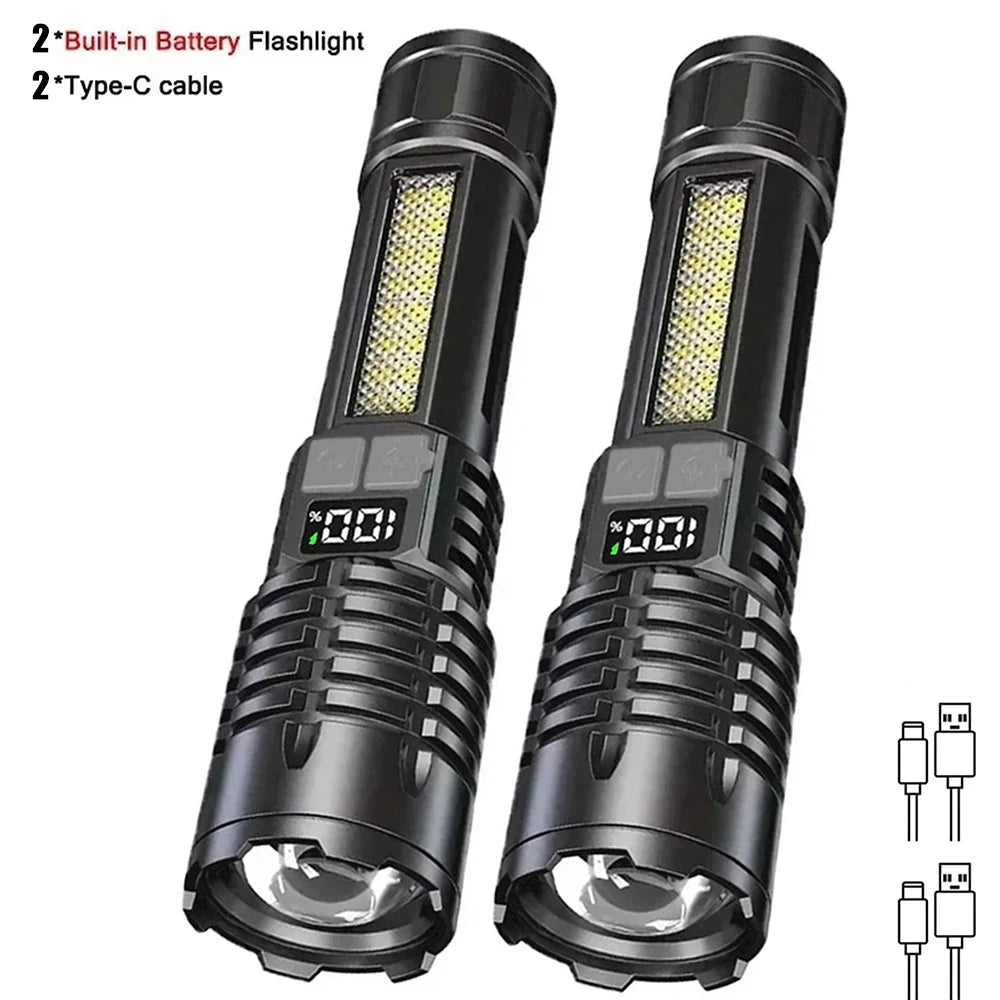 30W High Power LED Flashlight with COB Side Light
