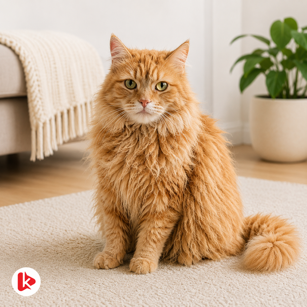 Long-haired cat before grooming with loose and fluffy fur | Kimi Hub