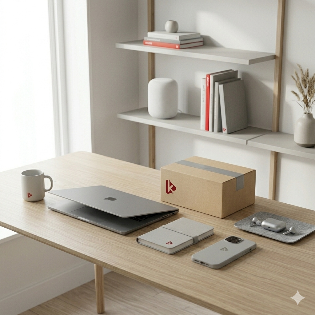 Modern customer support workspace with package delivery and order tracking setup | Kimi Hub
