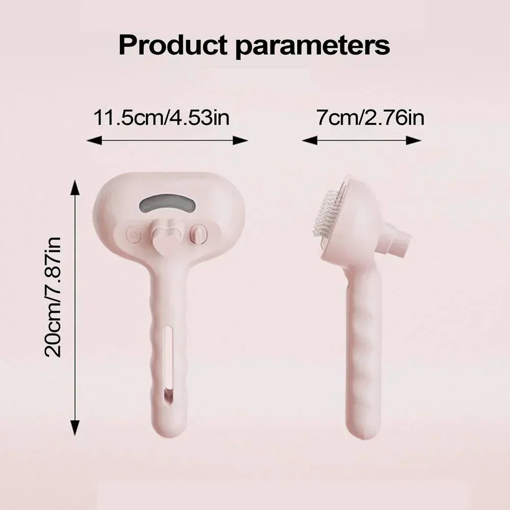 Pet Steam Grooming Brush Pink