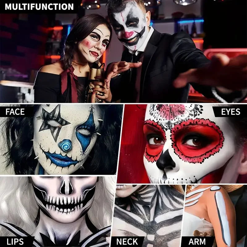 Halloween Face & Body Paint Palette — Washable Water-Activated Makeup, 30g