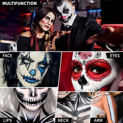 Halloween Face & Body Paint Palette — Washable Water-Activated Makeup, 30g