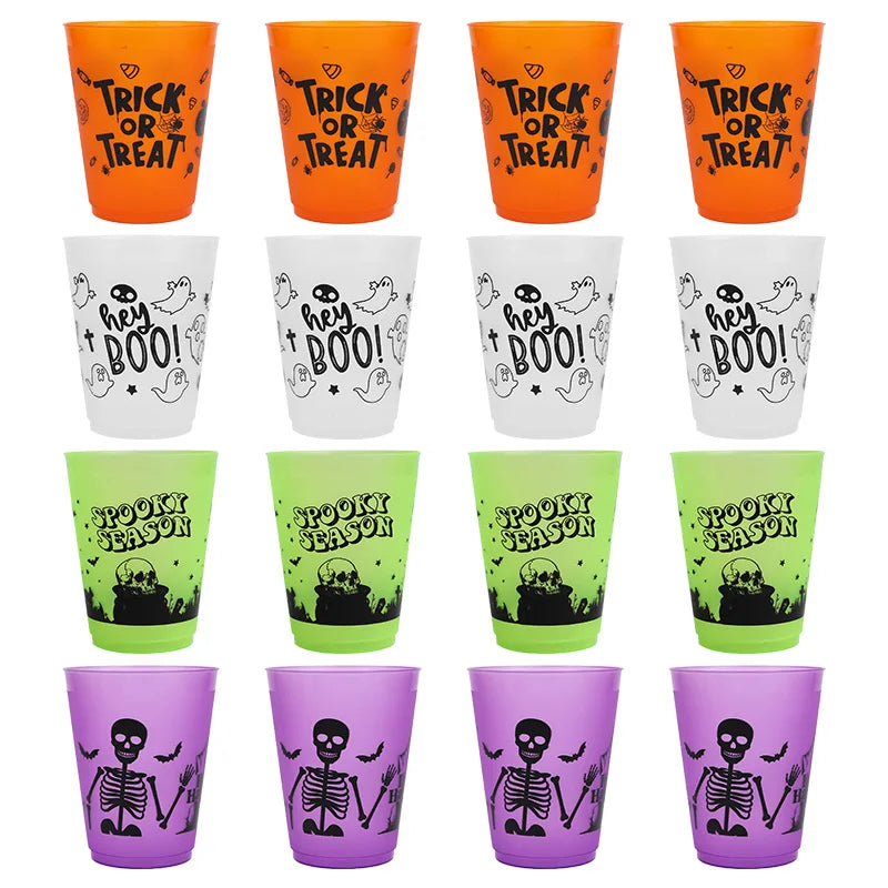 Halloween Boo & Skull Plastic Party Cups, 8–24 Pack