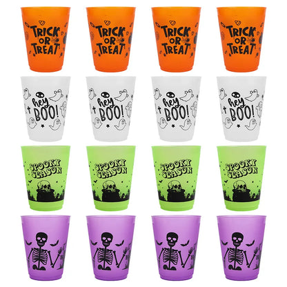 Halloween Boo & Skull Plastic Party Cups, 8–24 Pack