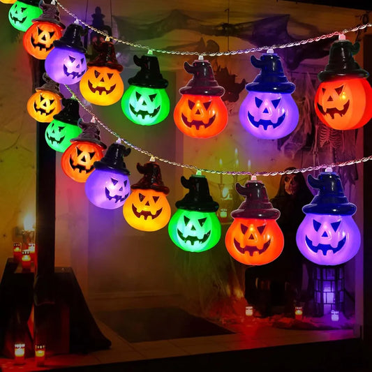 Pumpkin String Lights - RGB LED Indoor Outdoor Halloween Decor