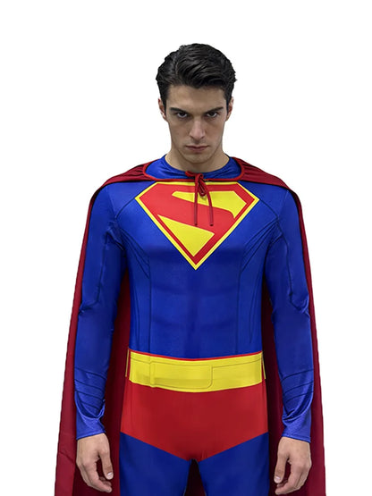 Caped Hero Cosplay Costume - Elastic Jumpsuit for Men & Women