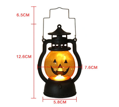 LED Hanging Pumpkin & Ghost Lantern – Retro Halloween Decor