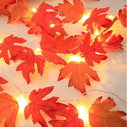 Maple Leaf LED String Lights – Fall Halloween Garland, 2M/3M/6M
