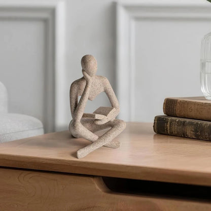 Abstract Thinker Sculpture – Modern Resin Decorative Figurine