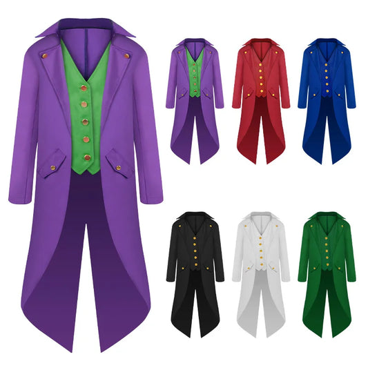 Steampunk Gothic Tailcoat Costume – Medieval Cosplay Jacket & Vest