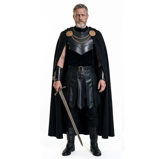 Ancient Warrior King Cosplay Costume – Medieval Knight Cape & Armor