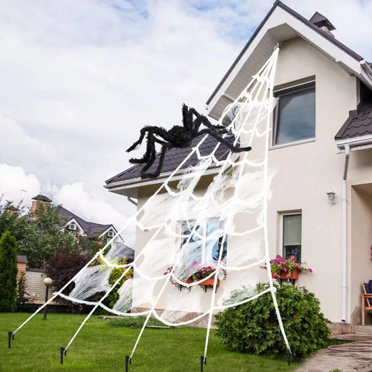 Large Triangle Spider Web, 5m – Outdoor Halloween Yard Decor