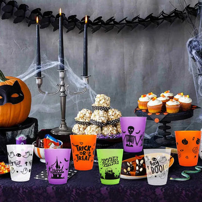 Halloween Boo & Skull Plastic Party Cups, 8–24 Pack