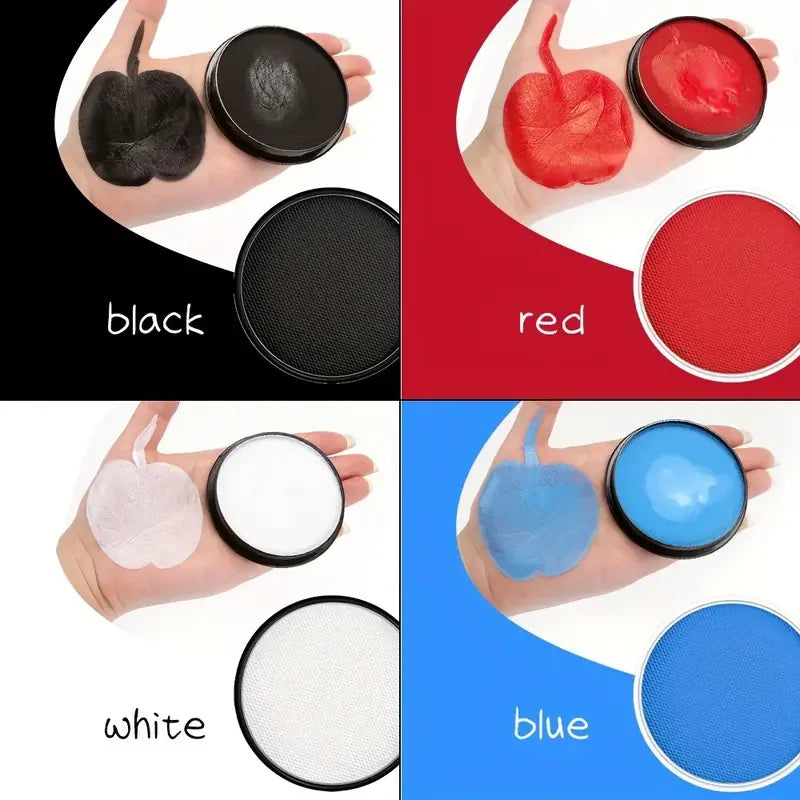 Halloween Face & Body Paint Palette — Washable Water-Activated Makeup, 30g