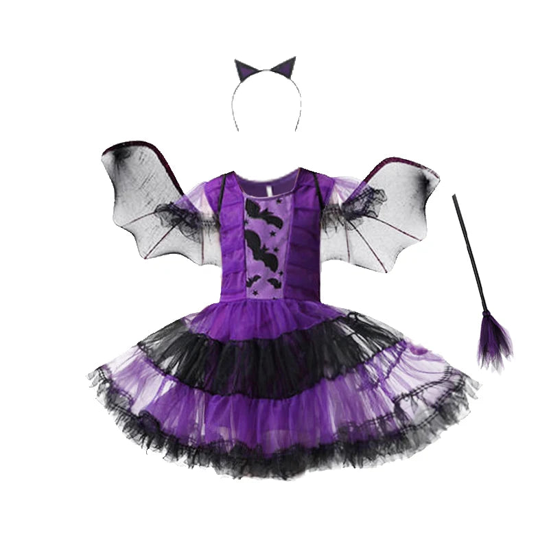 Purple Bat Vampire Costume for Girls – Halloween Fantasy Dress