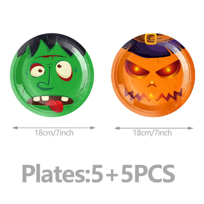 Ghost Halloween Party Decoration Set – Tableware, Balloons & Banners