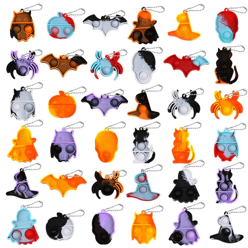 Halloween Mini Pop Fidget Keychains, 10–30 Pack – Party Favors
