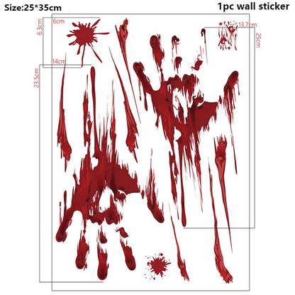 Bloody Handprint & Skull Window Stickers – Halloween Decor