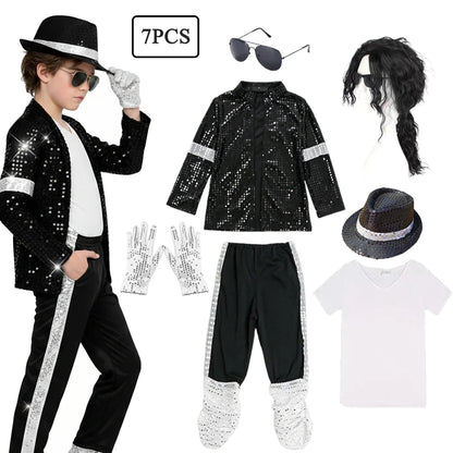 80s Pop Icon Dance Costume for Boys - Halloween Hip Hop Performance Outfit