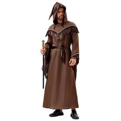 Vampire Wizard Robe Costume for Men - Halloween Sorcerer Outfit