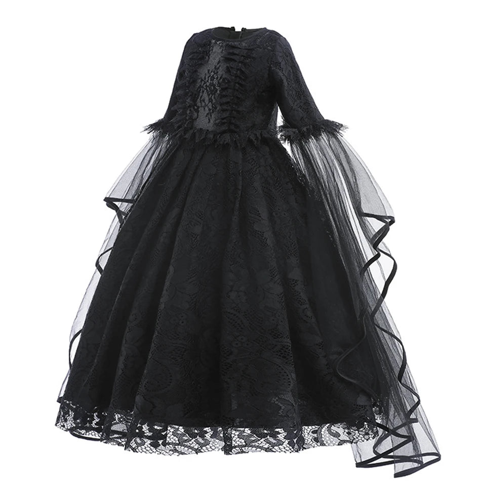 Evil Witch Costume for Girls – Black Tulle Fantasy Dress