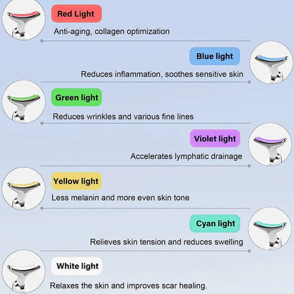 7 Color LED Face & Neck Massager – EMS Skin Tightening Device