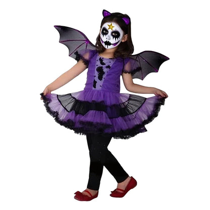 Purple Bat Vampire Costume for Girls – Halloween Fantasy Dress