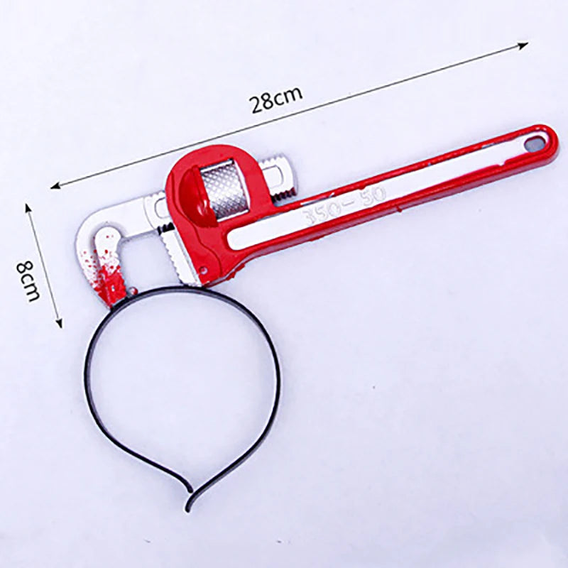 Halloween Bloody Prank Headband — 3D Fake Weapon Hair Accessory