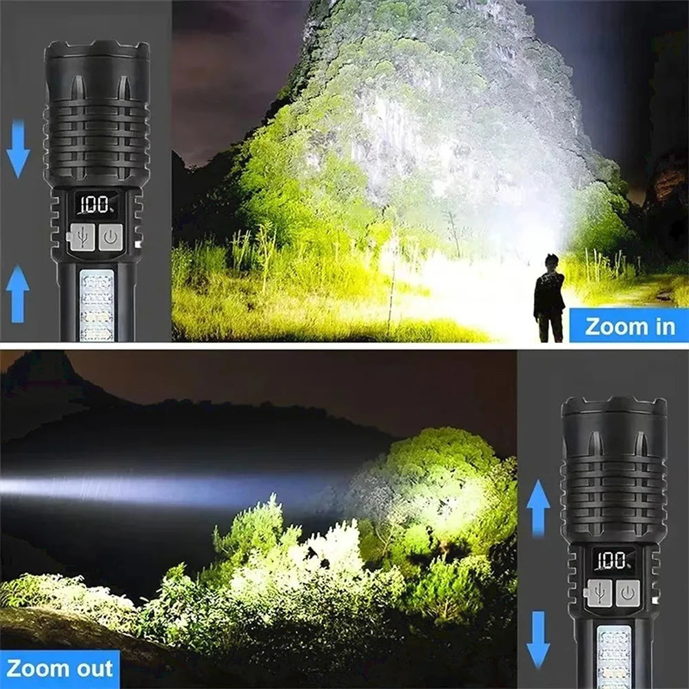 30W High Power LED Flashlight with COB Side Light