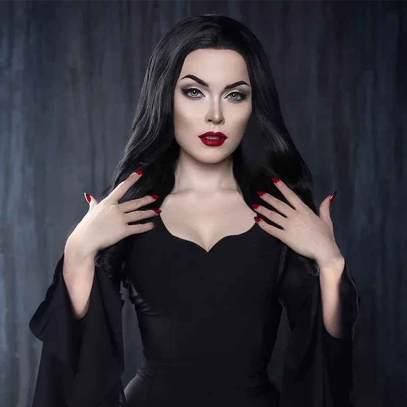 Gothic Vampire Witch Costume for Women – Black Halloween Dress