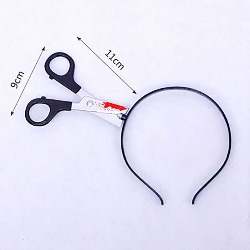 Halloween Bloody Prank Headband — 3D Fake Weapon Hair Accessory