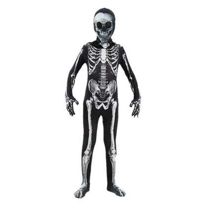 Grim Reaper Skeleton Hooded Costume for Kids