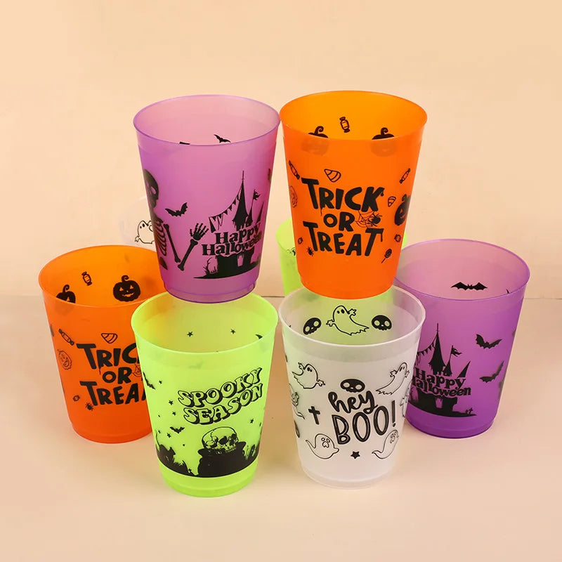 Halloween Boo & Skull Plastic Party Cups, 8–24 Pack
