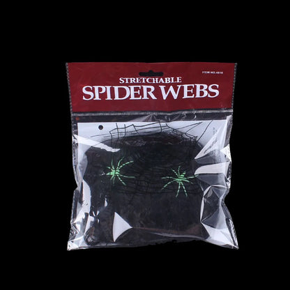 Stretchy Cobweb with Spiders – Haunted House Halloween Decor