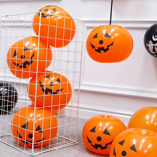 Pumpkin Latex Balloons, 5 or 10 Pack – Halloween Party Decor