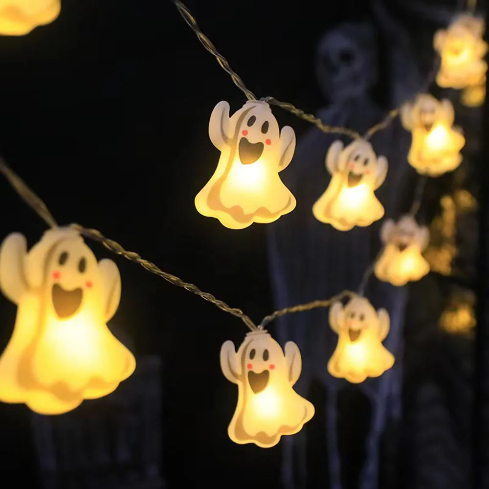 Pumpkin & Ghost LED String Lights – Halloween Decor, 1.5M or 3M