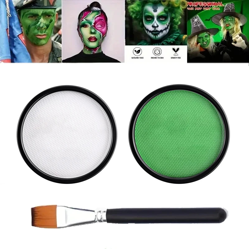 Halloween Face & Body Paint Palette — Washable Water-Activated Makeup, 30g