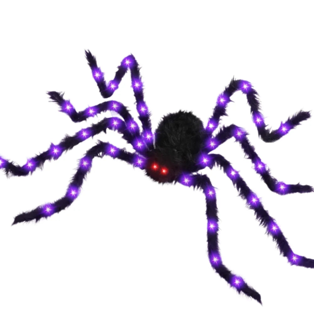 LED Spider Web Light, 8 Modes – Waterproof Outdoor Halloween Decor