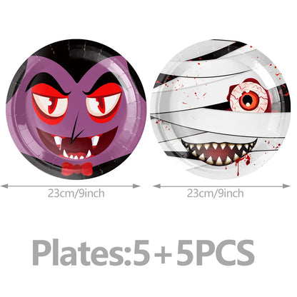 Ghost Halloween Party Decoration Set – Tableware, Balloons & Banners