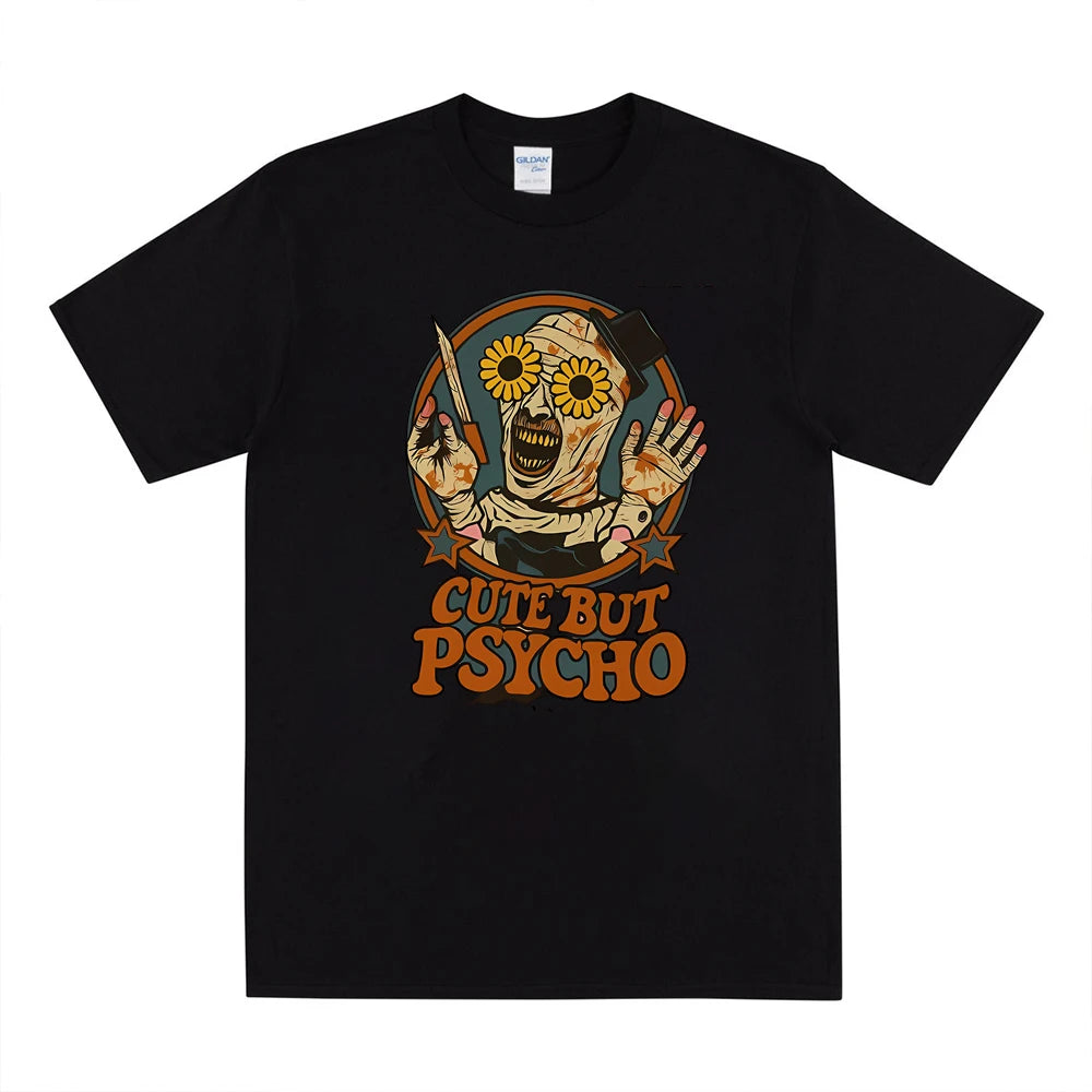 Evil Clown Halloween Graphic Tee — Cute But Psycho Horror Shirt, Unisex