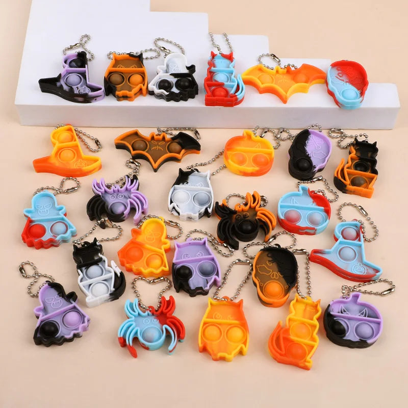 Halloween Mini Pop Fidget Keychains, 10–30 Pack – Party Favors