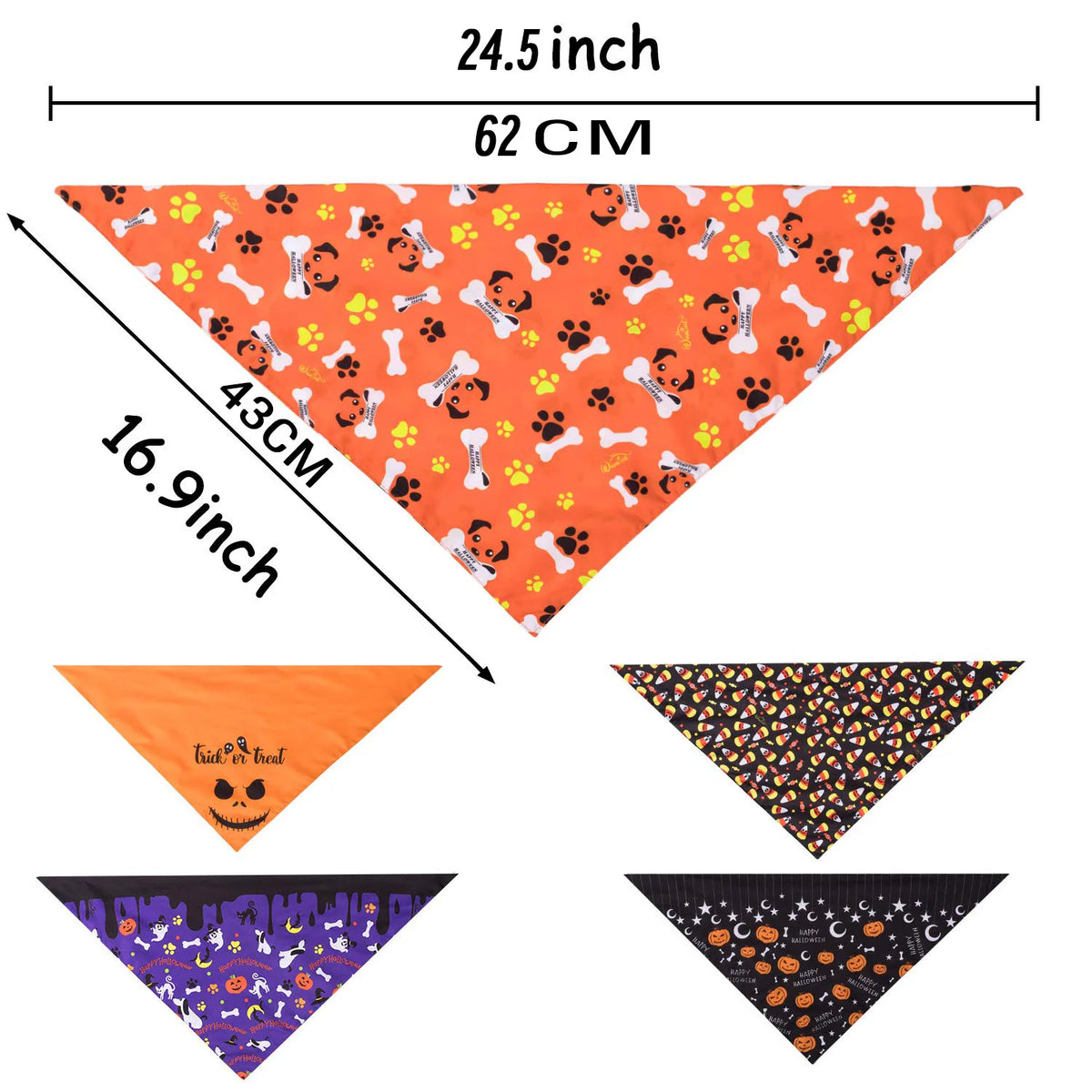Halloween Pet Bandana Scarf – Triangle Scarf for Dogs & Cats