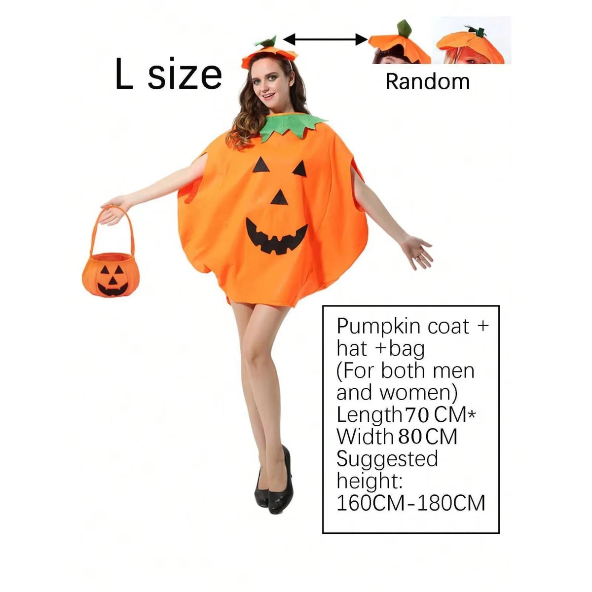 Pumpkin Costume Set with Hat – Adult Halloween Costume