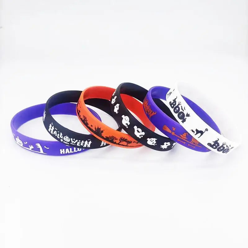 Happy Halloween Silicone Wristbands, 12 or 24 Pack – Party Favors