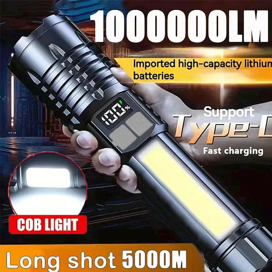 30W High Power LED Flashlight with COB Side Light