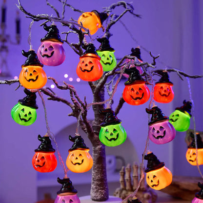 Pumpkin String Lights - RGB LED Indoor Outdoor Halloween Decor
