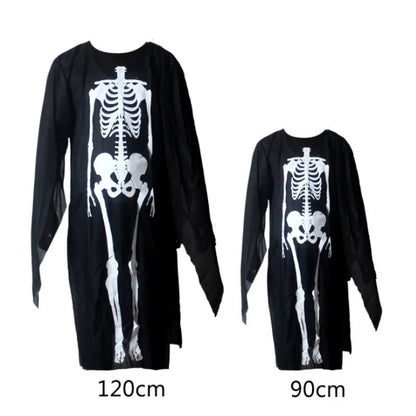 Glow-in-the-Dark Skeleton Costume - Full Body Zip-Up Halloween Outfit